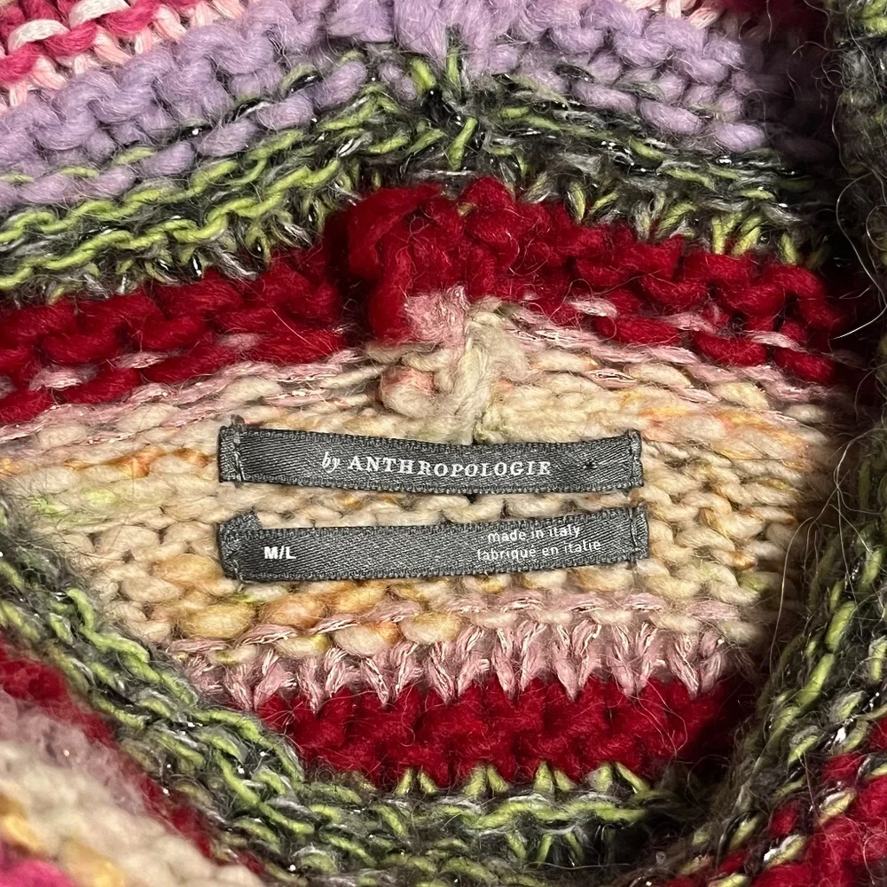 Anthropologie colourful striped knit sweater (M|L) - Picture 6 of 9